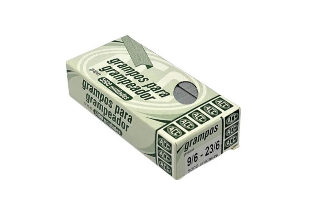 GRAMPOS PARA GRAMPEADOR 23/6 - 9/6 GALVANIZADOS COM 5000 UNIDADES | ACC