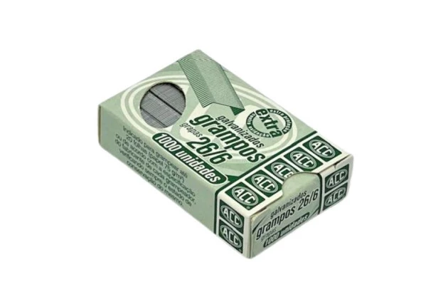 GRAMPOS PARA GRAMPEADOR 26/6 GALVANIZADOS COM 1000 UNIDADES | ACC