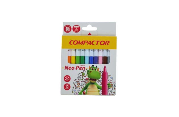 HIDROCOR 12 CORES FINO NEO-PEN MIRIM COMPACTOR