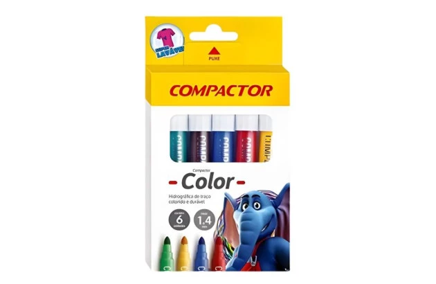 HIDROCOR 6 CORES GROSSO NEOPEN COLOR COMPACTOR