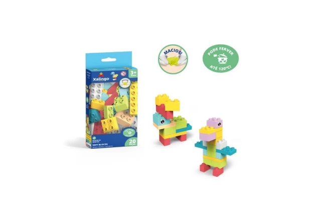 BRINQUEDO BLOCOS SOFT 20 PÇS XALINGO