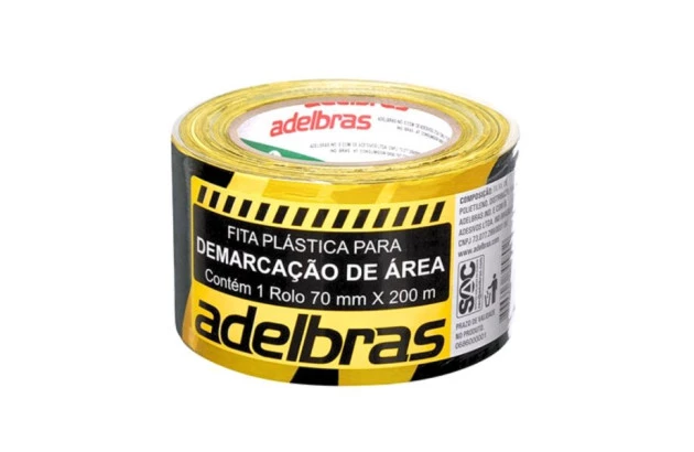 FITA PARA DEMARCAÇÃO DE AREA SEM ADESIVO 975 70MM X 200M ZEBRADA ADELBRAS