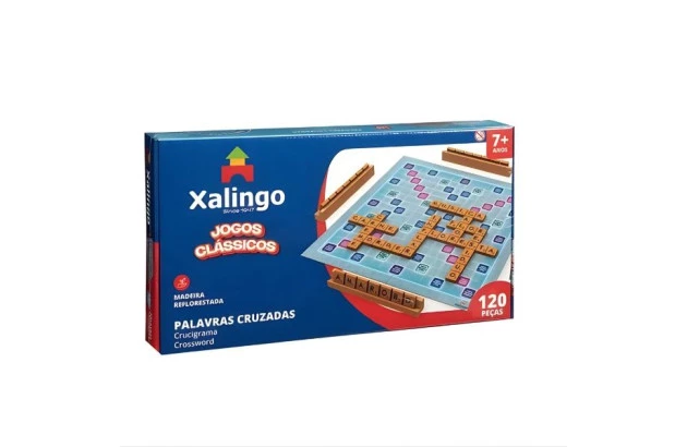 BRINQUEDO EDUCATIVO PALAVRAS CRUZADAS 120 PEÇAS XALINGO