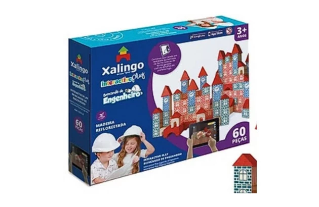 BRINCANDO DE ENGENHEIRO 60 PEÇAS + 3 ANOS XALINGO