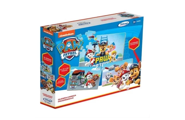 QUEBRA CABEÇA PROGRESSIVO PATRULHA CANINA 30 PEÇAS + 2 ANOS | XALINGO