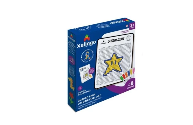 BRINQUEDO EDUCATIVO QUADRO PARA COLORIR PIXEL ART II 40X35CM | XALINGO