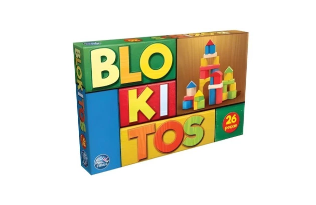 BRINQUEDO BLOKITOS 26 PEÇAS MDF + 3 ANOS 7437 PAIS E FILHOS