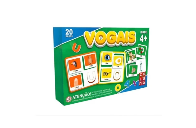 BRINQUEDO EDUCATIVO VOGAIS 20 PEÇAS 0910 COLUNA
