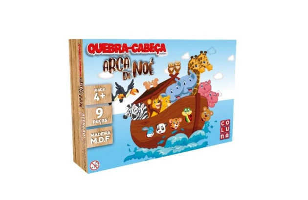 QUEBRA CABEÇA ARCA DE NOÉ MDF 9 PEÇAS 0919 COLUNA