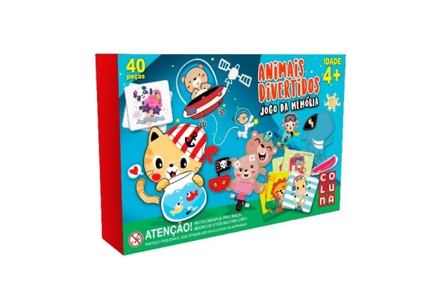 JOGO DA MEMORIA ANIMAIS DIVERTIDOS + 4 ANOS COLUNA