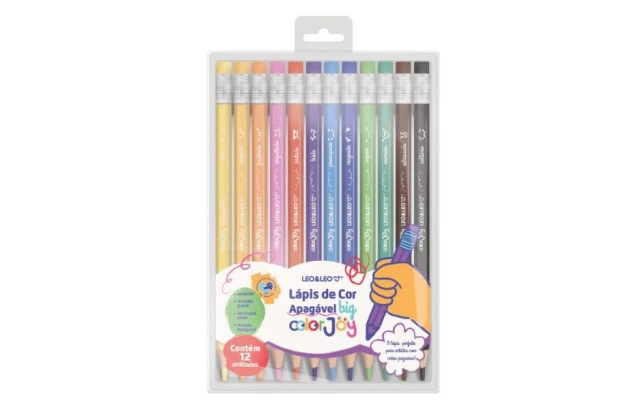 LAPIS DE COR 12 CORES APAGAVEL COLOR JOY LEONORA 10344
