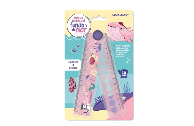 REGUA 15/30 CM DOBRAVEL FUNDO DO MAR LEONORA 10265