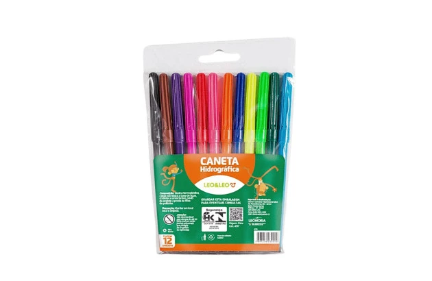 HIDROCOR 12 CORES PONTA FINA LEO&LEO – 4517