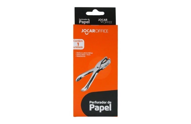 PERFURADOR DE PAPEL METAL 1 FURO 6 FOLHAS 93070 LEONORA