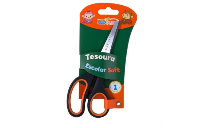 TESOURA ESCOLAR SOFT INOX 14CM 4592 LEONORA