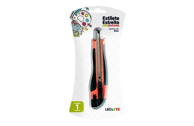 ESTILETE ESTREITO 9MM EMBORRACHADO CORES VARIADAS 91419 LEOARTE