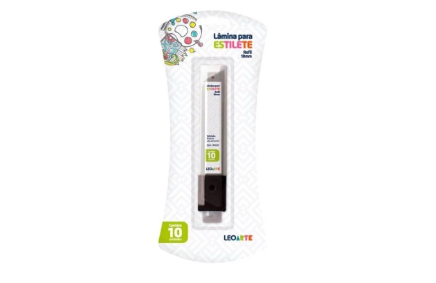 BLISTER LAMINA PARA ESTILETE 18MM COM 10 UNIDADES 91428 LEONORA