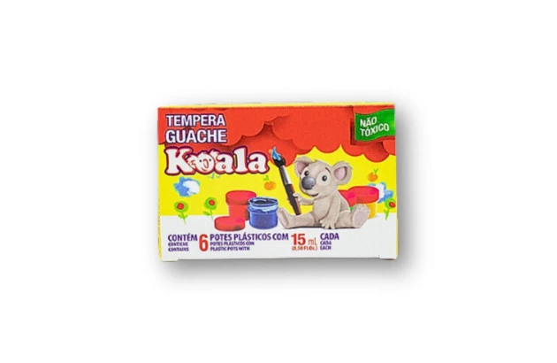 TINTA GUACHE 6 CORES 15ML KOALA DELTA - 0040