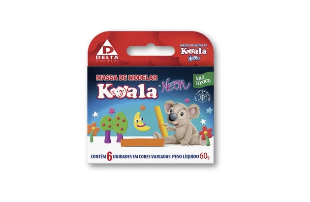 MASSA DE MODELAR NEON 6 CORES 60G KOALA DELTA - 0010