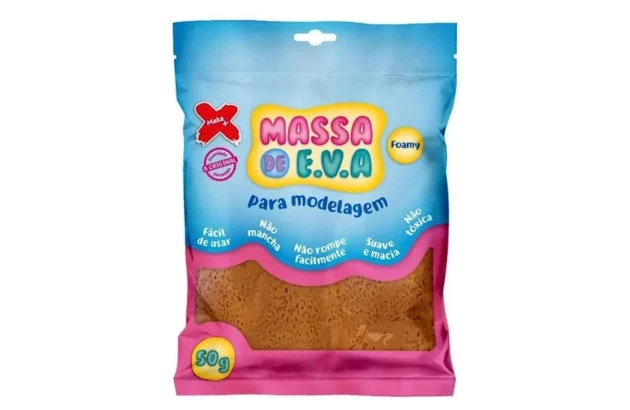 MASSA DE EVA LISA 50G MARROM FOAMY | PARA MODELAGEM - MAKE+ 13005