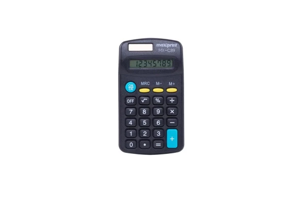 CALCULADORA DE BOLSO 8 DIGITOS MX-C89 PRETA - MAXPRINT 75000028