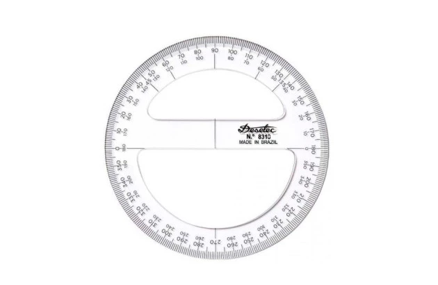 TRANSFERIDOR ACRÍLICO 360° 10 CM 3MM ESPESSURA | TRIDENT MOD. 8310