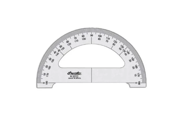 TRANSFERIDOR ACRÍLICO 180° 12 CM 3MM ESPESSURA | TRIDENT MOD. 8112