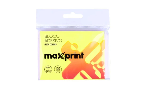 BLOCO DE RECADO ADESIVO 76X102 100F AMARELO MAXPRINT