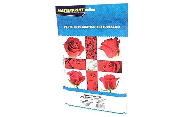 PAPEL FOTOGRÁFICO PEROLA GLOSSY BRANCO 200G/M² A4 20FLS - JATO DE TINTA  | MASTERPRINT