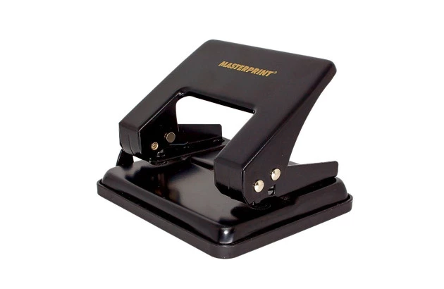 PERFURADOR DE PAPEL 2 FUROS 20 FOLHAS METAL PRETO | MASTERPRINT MP 801