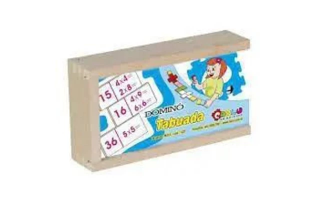 BRINQUEDO DOMINO TABUADA 28 PEÇAS MDF 1227 CARLU