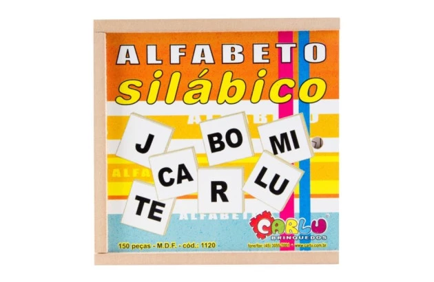 BRINQUEDO EDUCATIVO ALFABETO ILUSTRADO 75 PEÇAS MDF 1061 CARLU