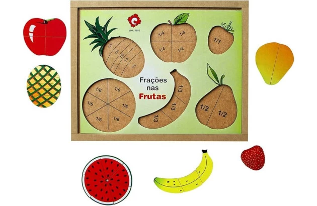 BRINQUEDO FRACOES NAS FRUTAS MDF 06PCS 1552 CARLU