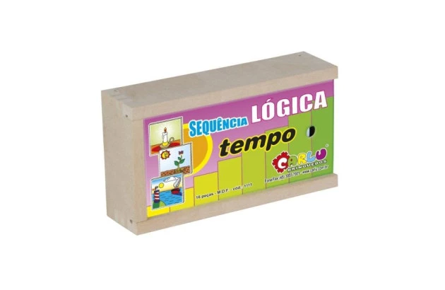 BRINQUEDO EDUCATIVO SEQUENCIA LOGICA TEMPO 16 PEÇAS 1111 CARLU