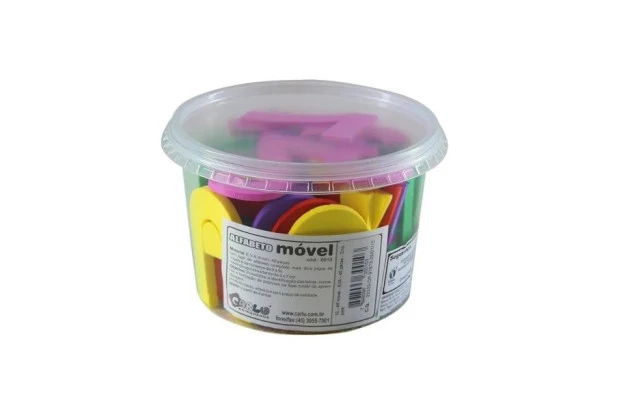 BRINQUEDO EDUCATIVO ALFABETO MÓVEL EVA 46 PEÇAS + 4 ANOS CARLU