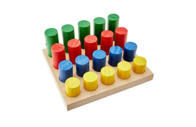 BRINQUEDO EDUCATIVO PINOS DE ENCAIXE MDF 20 PEÇAS + 3 ANOS 1208 CARLU