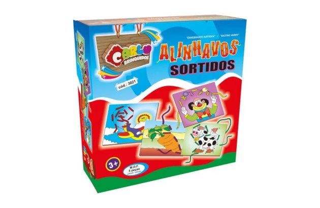 BRINQUEDO EDUCATIVO ALINHAVOS SORTIDOS MDF + 4 ANOS 3021 CARLU