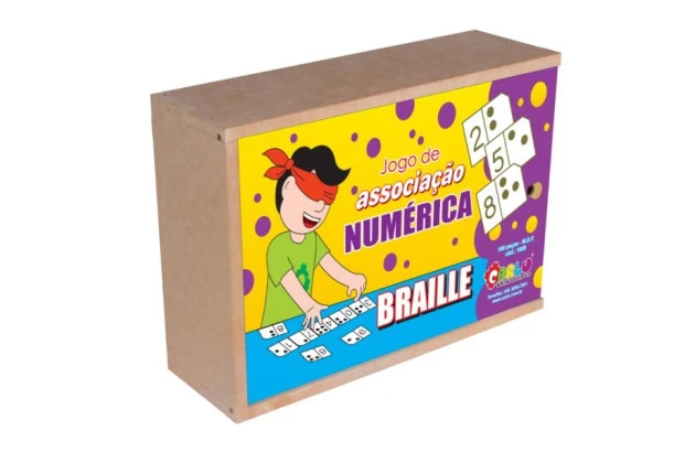 JOGO DE ASSOCIACAO NUMÉRICA BRAILLE 119 PEÇAS MDF 1609 CARLU