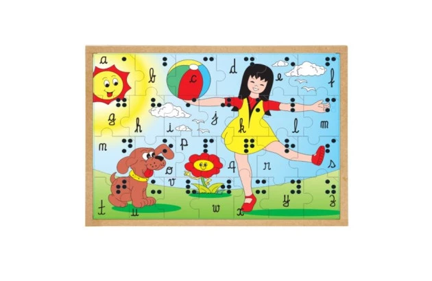 BRINQUEDO LINGUAGEM DE SINAIS SOLETRANDO LIBRAS 70 PEÇAS MDF 1612 CARLU