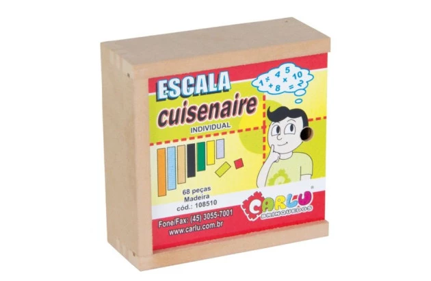 ESCALA CUISENAIRE MADEIRA 68 PEÇAS CAIXA DE MADEIRA | 1085 CARLU