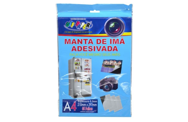 MANTA DE IMA A4 ADESIVADA 0.3MM PCT/ 5UND OFF PAPER