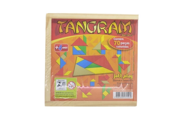 BRINQUEDO TANGRAM 10 JOGOS 70PÇS EM MDF COLORIDO 30.13 JOTT PLAY