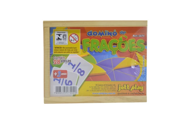 BRINQUEDO DOMINÓ DE FRACOES 28 PECAS MDF 26.74 JOTT PLAY