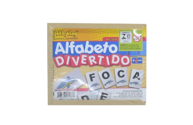 BRINQUEDO EDUCATIVO ALFABETO DIVERTIDO 60 PEÇAS MDF 26.87 JOTT PLAY