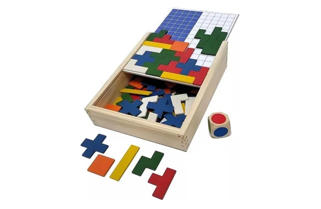 JOGO POLIMINOS TABULEIRO 90 PECAS EM MADEIRA 28.95 JOTT PLAY