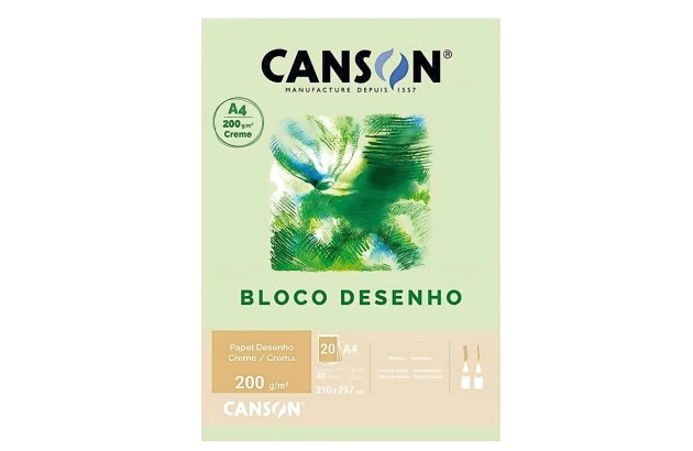 BLOCO DESENHO CANSON A4 200G/M² CREME 20 FOLHAS | CANSON