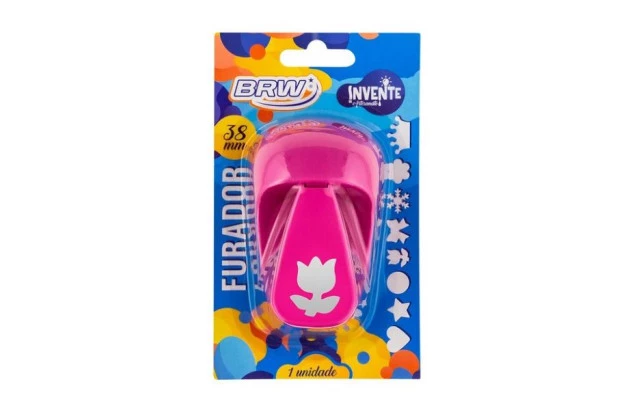 FURADOR DE EVA 38MM TULIPA ROSA BLISTER 1UN BRW FE3804