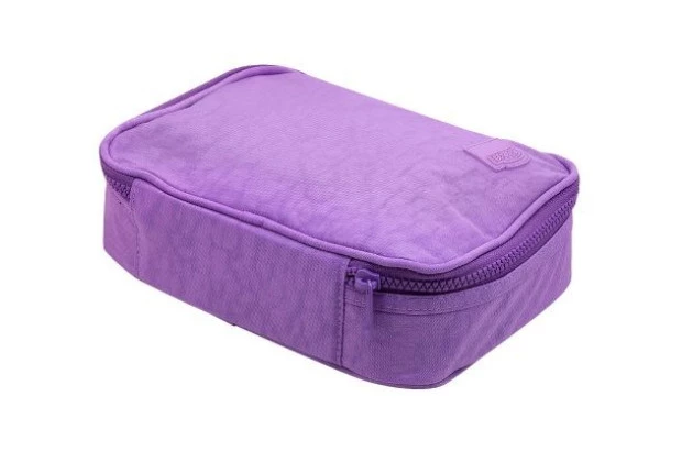 ESTOJO BOX NYLON 1 ZIPER LILÁS 100 PENS CAPACIDADE | BRW ET0103