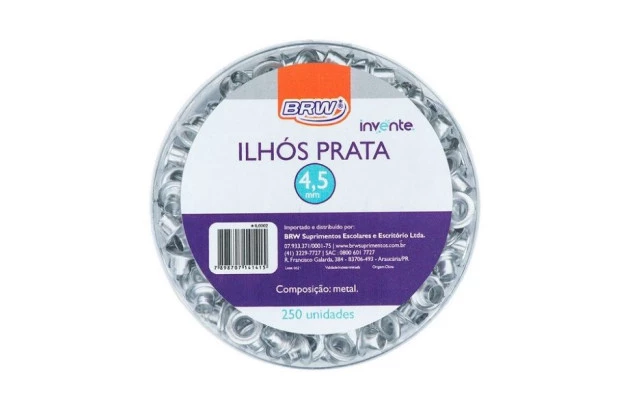 ILHOS PRATA 4,5MM 250 UNIDADES | BRW IL0002