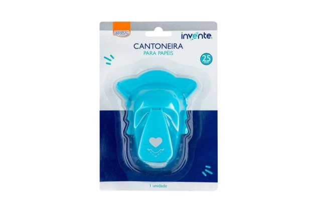 FURADOR DE PAPEL CANTONEIRA 25MM BLISTER COM 1 UN BRW